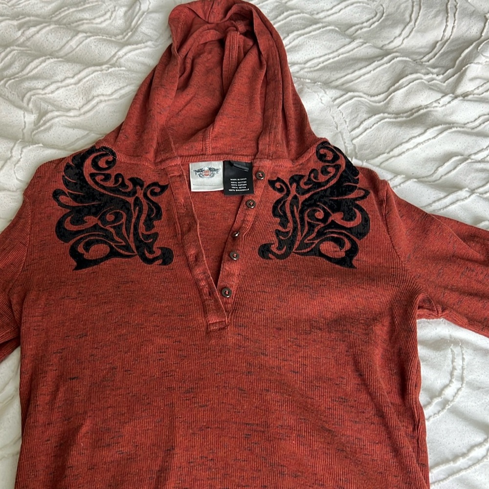 Harley Davidson long sleeve with hoodie